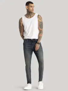 Snitch Men Narrow Skinny Fit Heavy Fade Stretchable Jeans