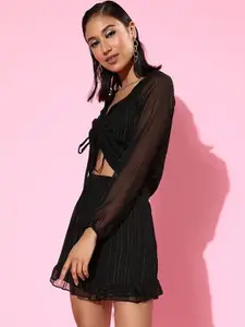 Sera Self Design Top With Mini Skirt Co-Ords