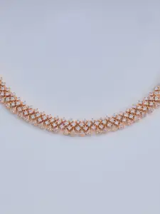 Kushal's Fashion Jewellery Gold-Plated Cubic Zirconia Stdded Necklace