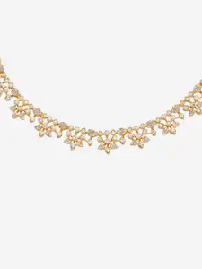 Kushal's Fashion Jewellery Copper Cubic Zirconia Gold-Plated Necklace