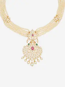 Kushal's Fashion Jewellery Copper Cubic Zirconia Gold-Plated Necklace