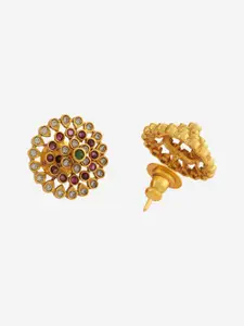 Kushal's Fashion Jewellery Gold-Plated Classic Artificial Stones Studs