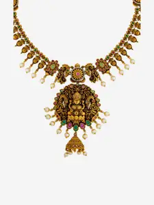Kushal's Fashion Jewellery Copper Gold-Plated Antique Necklace