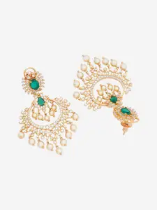 Kushal's Fashion Jewellery Gold-Plated Cubic Zirconia Classic Chandbalis