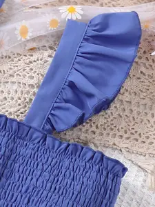 INCLUD Girls Floral Printed Square Neck Top with Skirt