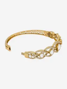 Kushal's Fashion Jewellery Embellished Bridal Kundan Metal Bangle-Style Bracelet