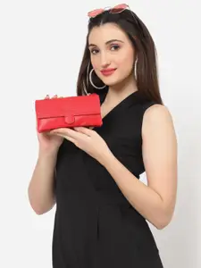 LaFille Women Zip Detail PU Two Fold Wallet