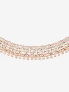 Kushal's Fashion Jewellery Copper Rhodium-Plated Cubic Zirconia Necklace