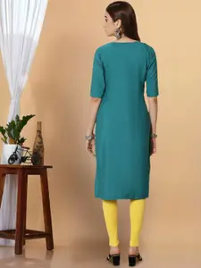 7Threads Quirky Printed Round Neck Straight Kurta