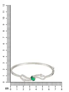 Anouk Rhodium-Plated American Diamond Kada Bracelet