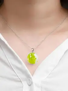 Saizen Stainless Steel Silver Plated Cloud Resin Ball Pendant With Chain