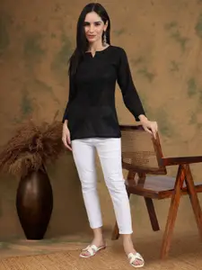 PARAMOUNT CHIKAN Ethnic Motifs Embroidered Chikankari Chikankari Kurti