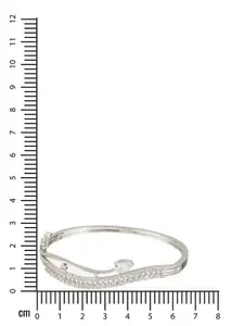 Anouk Rhodium-Plated American Diamond Kada Bracelet