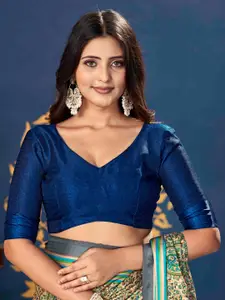 Saree mall Paisley Silk Blend Dabu Sarees