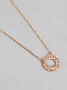 Carlton London 18kt Rose Gold Plated CZ Necklace & Earring Set