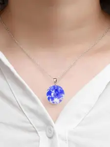 Saizen Silver-Plated Stainless Steel Cloud Resin Ball Pendants with Chains