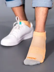 HRX by Hrithik Roshan Men Pack Of 3 Grey Brand Logo Printed Ankle Length Socks