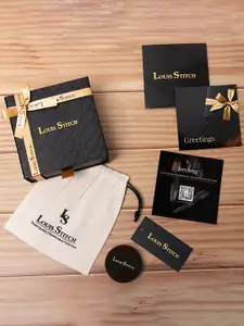 LOUIS STITCH Men Textured Reversible Formal Leather Belt