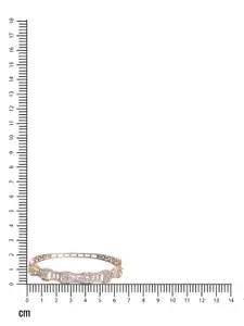 Anouk White Rose Gold Plated American Diamond Bangle Style Bracelet