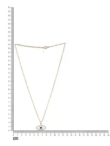 Anouk Gold Plated Cubic Zirconia Studded Evil Eye Pendant With Chain