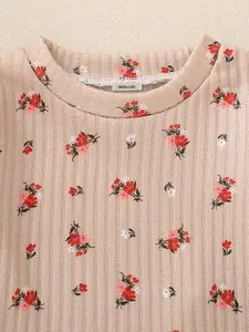 INCLUD Girls Printed Long Sleeves Round Neck Top With Trouser