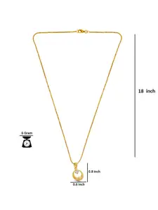 Saizen Gold-Plated Stone Studded Circular Pendant With Chain