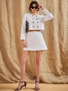 SASSAFRAS  Double Breasted Crop Blazer With Skort Co-Ords