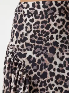 Happiness istanbul Animal Printed Flared Maxi Skirt