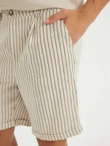 DeFacto Men Striped Mid-Rise Shorts