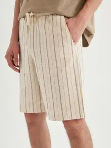 DeFacto Men Mid-Rise Striped Shorts