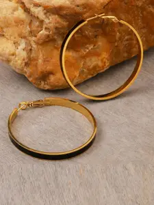 SALTY Uplifted Stainless Steel Contemporary Hoop Earrings