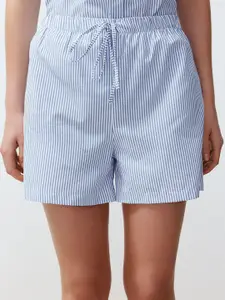 Trendyol Women Shirt & Shorts Striped Night suit