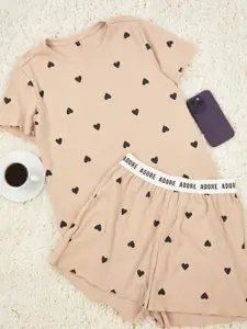 Trendyol Women Printed Geometric Night suit