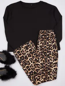 Trendyol Women Pure Cotton Printed Night suit