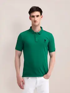 U.S. Polo Assn. Men Solid Polo Collar Cotton Slim Fit T-shirt