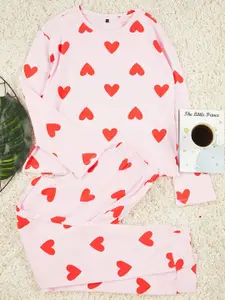 Trendyol Women Pure Cotton Conversational Printed Night suit