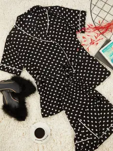 Trendyol Women Conversational Printed Night suit