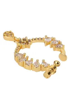 I Jewels Gold Plated Artificial Stones Ring Nosepin