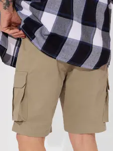 The Souled Store Men Cargo Mid-Rise Solid Shorts