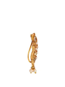 I Jewels Gold Plated Beaded Ring Nosepin