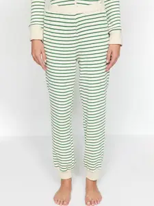 Trendyol Women Striped V-Neck Night suit