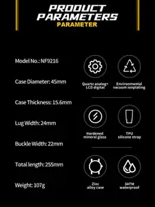 Naviforce Men Brass Patterned Dial & Straps Analogue and Digital Multi Function Watch NF9216T SGNGN