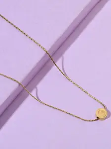 SALTY Gold-Plated Circular Pendants with Chains