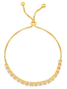 Peora Cubic Zirconia Gold-Plated Wraparound Bracelet