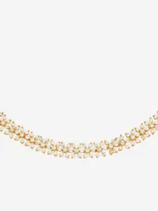 Kushal's Fashion Jewellery White Gold-Plated Cubic Zirconia Necklace