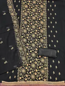 Ishin Floral Embroidered Silk Georgette Unstitched Dress Material