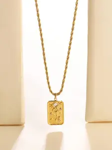 SALTY Stainless Steel & Floral Charm Pendant with Chain