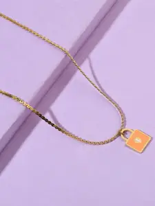 SALTY Stainless Steel Square Shaped Pendants With Chains