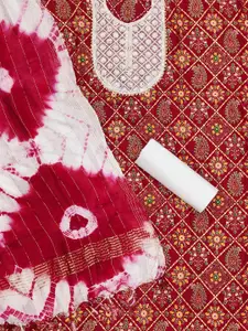 Ishin Ethnic Motifs Printed Pure Cotton Unstitched Dress Material