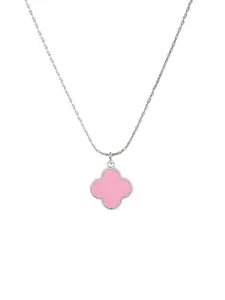 SALTY Stone-Studded Floral Shaped Pendant With Chain